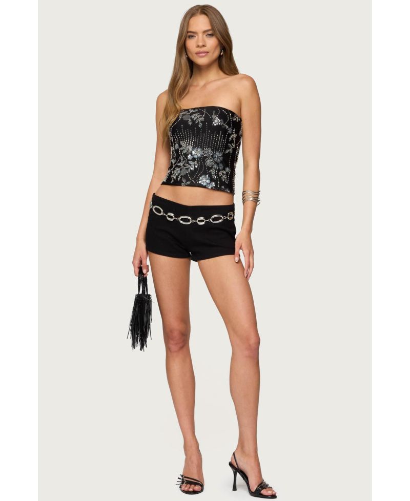 Women's Zelda Bead and Sequin Strapless Top