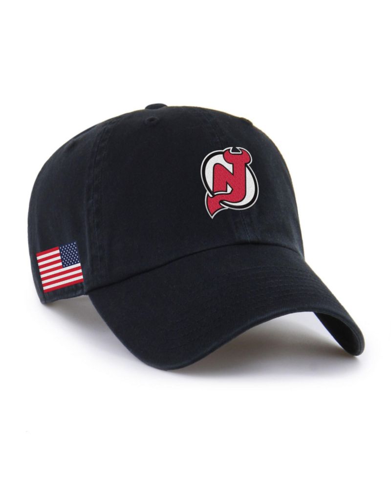 Men's and Women's Black New Jersey Devils Heritage Flag Clean Up Adjustable Hat