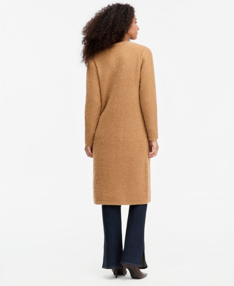 Petite Long Boucl&eacute; Duster Cardigan