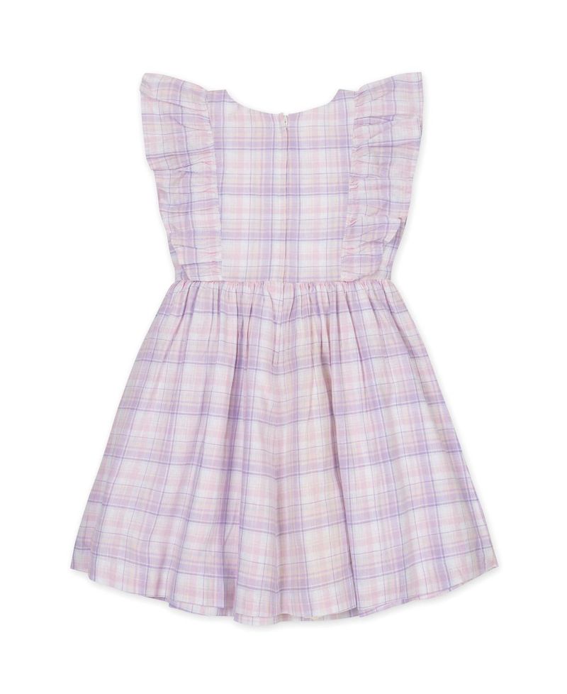 Toddler Girls Linen Flutter Sleeve Pinafore Dress