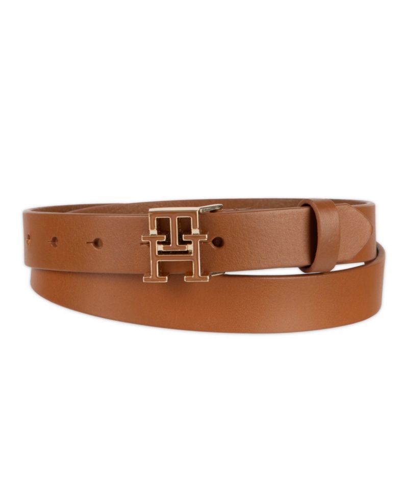 Women's Enamel Monogram Buckle Casual Leather Belt
