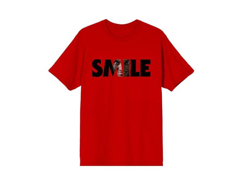 Men's Text With Hidden Face Crew Neck Short Sleeve Adult Red T-shirt-XXL