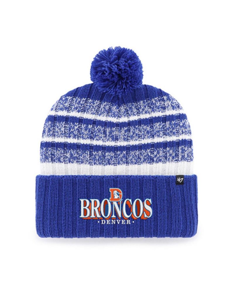 Men's Royal Denver Broncos Tavern Cuffed Knit Hat with Pom