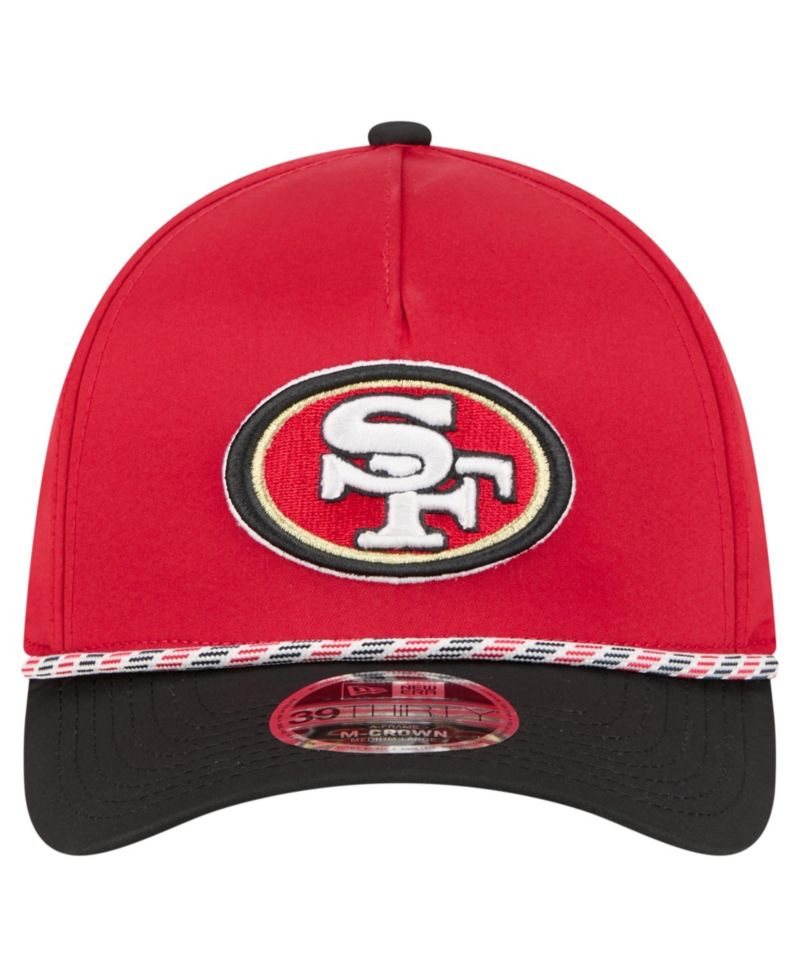Men's Scarlet/Black San Francisco 49ers Rope M-Crown A-Frame 39THIRTY Flex Hat