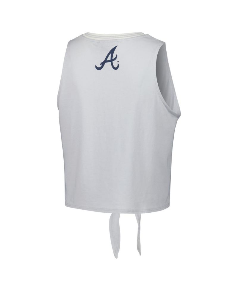 Women's Gray Atlanta Braves Twisted Tie Front Tank Top
