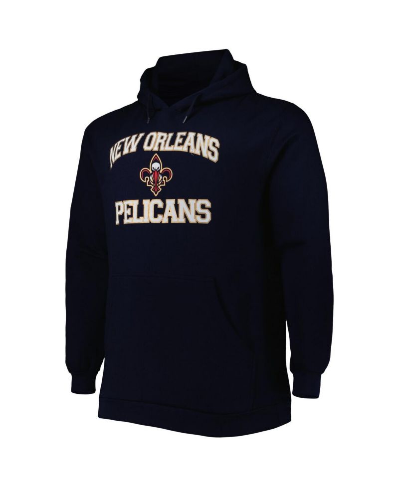 Men's Navy New Orleans Pelicans Big and Tall Heart and Soul Pullover Hoodie