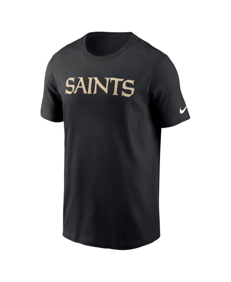 Men's Black New Orleans Saints Primetime Wordmark Essential T-Shirt