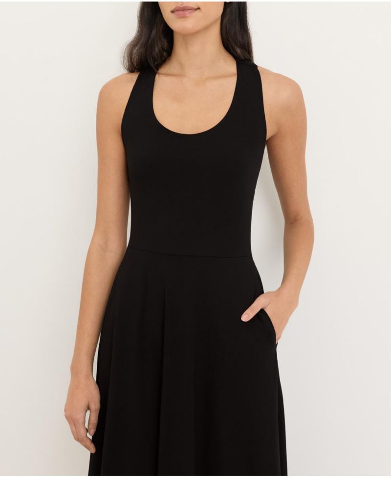 Women's Fit and Flare Open Back Maxi Dress Made with Organic Cotton