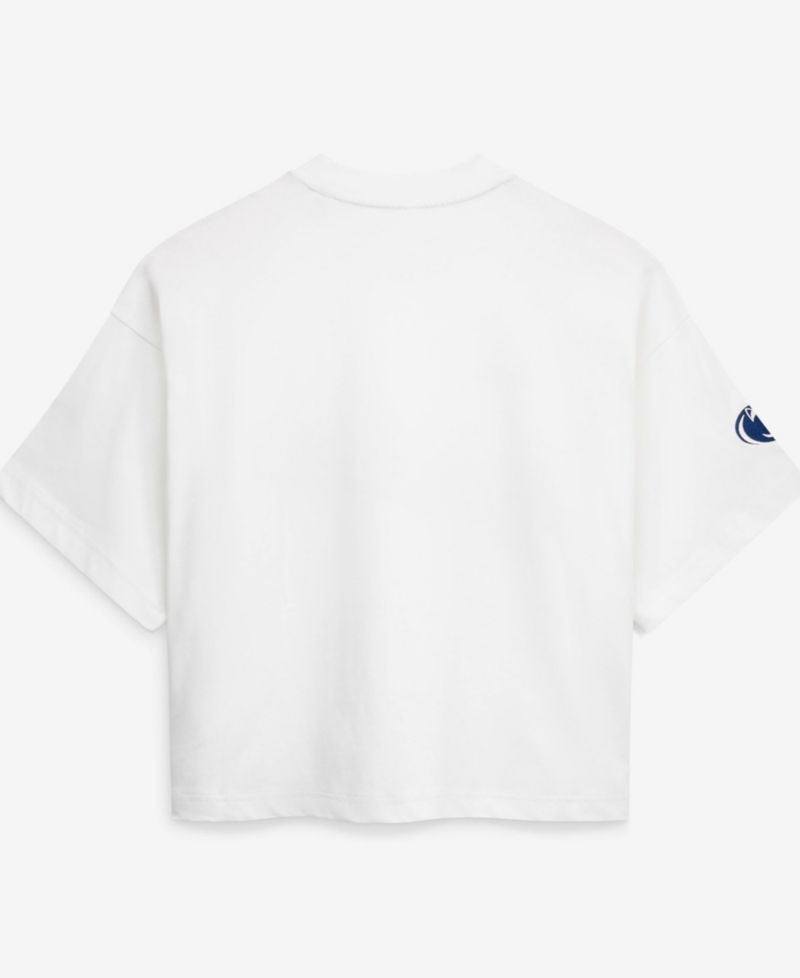 Women's White Penn State Nittany Lions Cropped Baseball Fashion Jersey