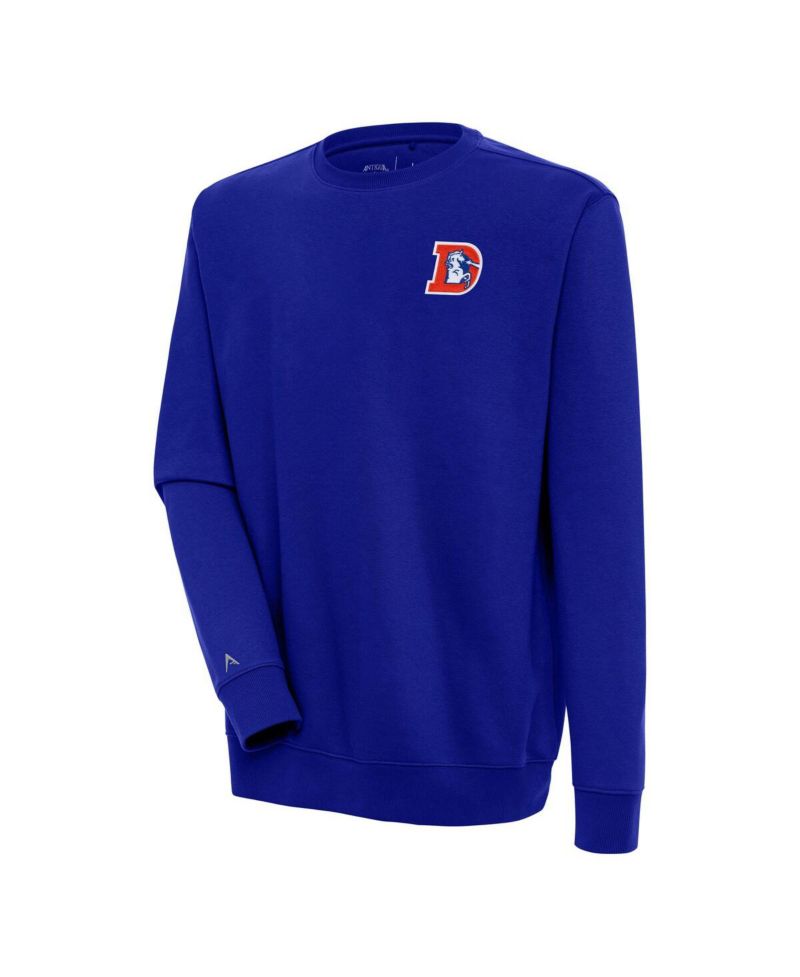 Men's Royal Denver Broncos Throwback Logo Victory Pullover Sweatshirt