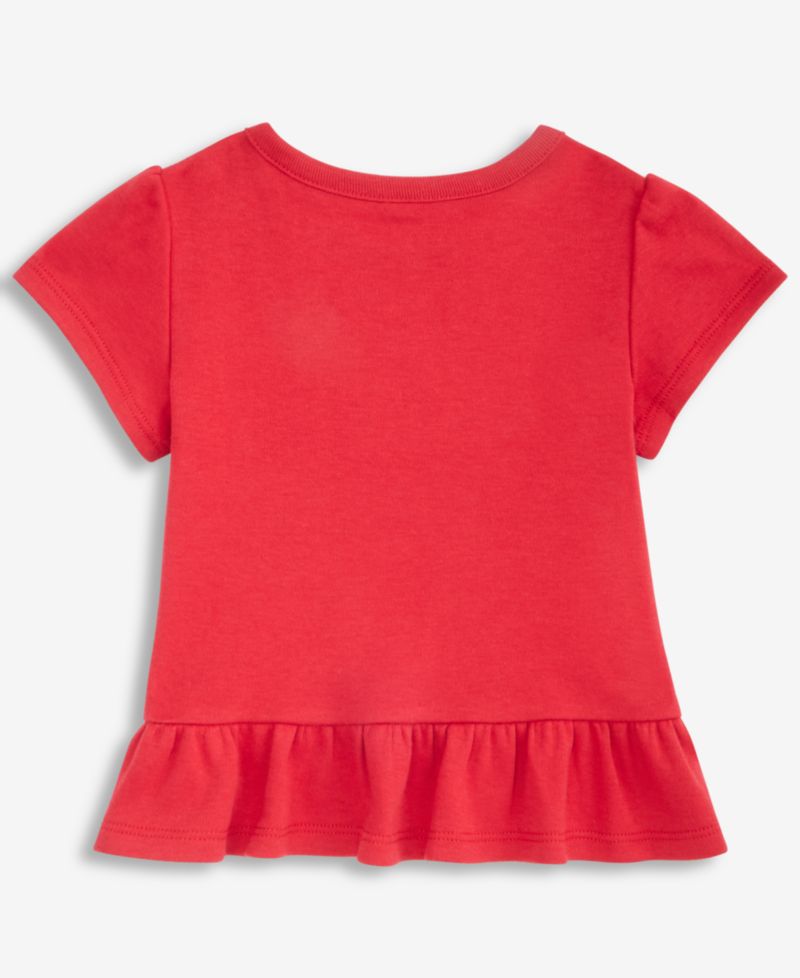 Baby Girls' 3M-24M Mix & Match Short-Sleeve Candy Cane Peplum Top