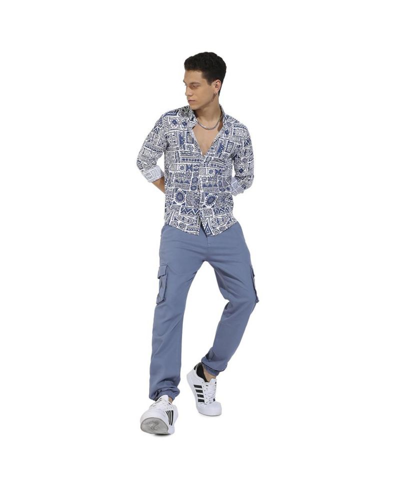 Men's Contrast Aztec Shirt