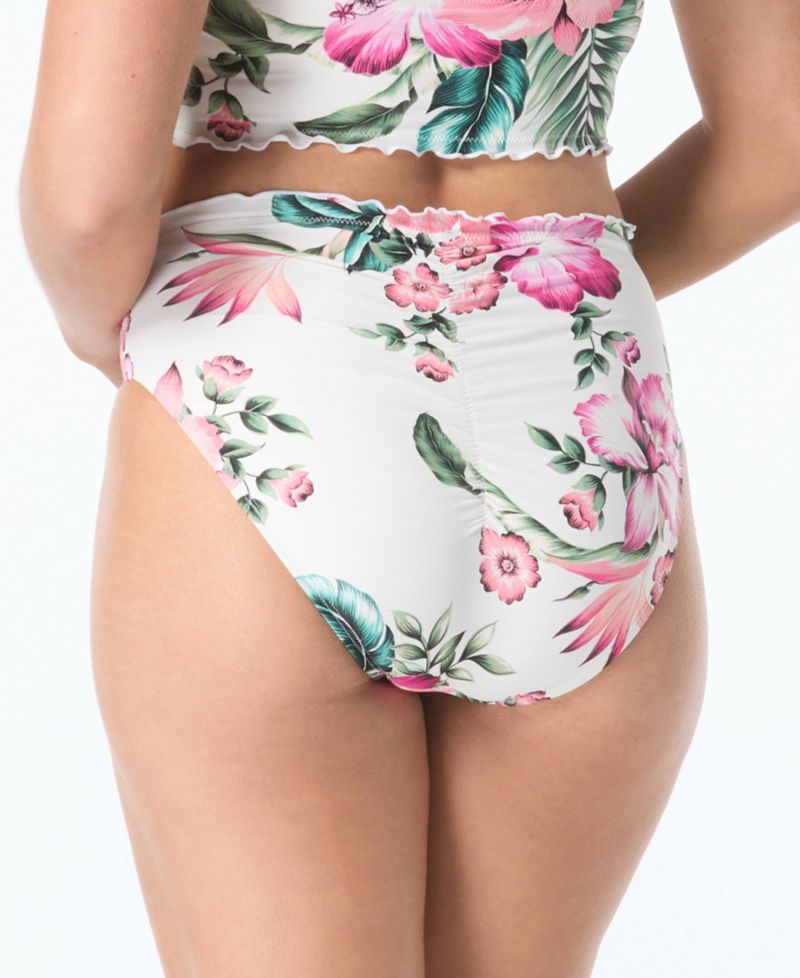 Women's Crescent High-Waisted Ruched Bikini Bottom
