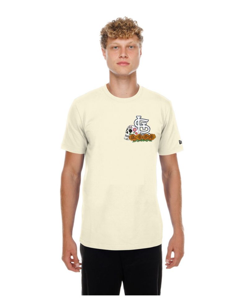 Men's Natural St. Louis Cardinals Dia de los Muertos Sugar Skull T-Shirt
