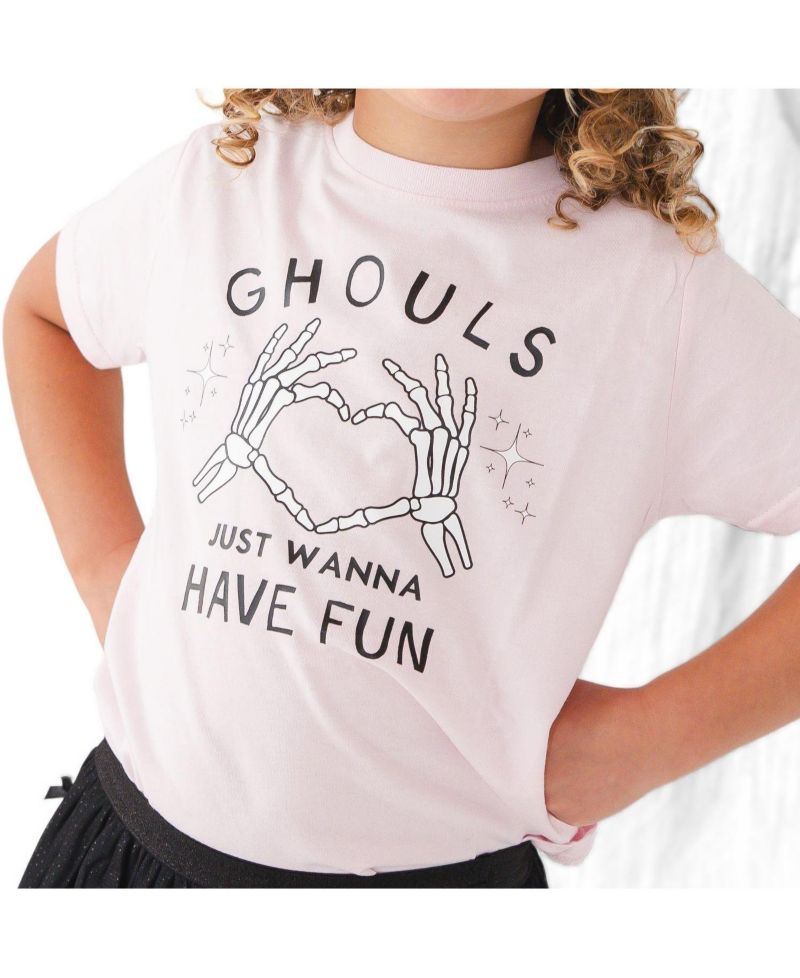 Girls' 4-16 Ghouls Just Wanna Have Fun Short-Sleeve Crewneck Graphic T-Shirt