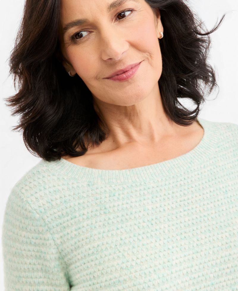 Women's Textured Spacedye Boatneck Sweater