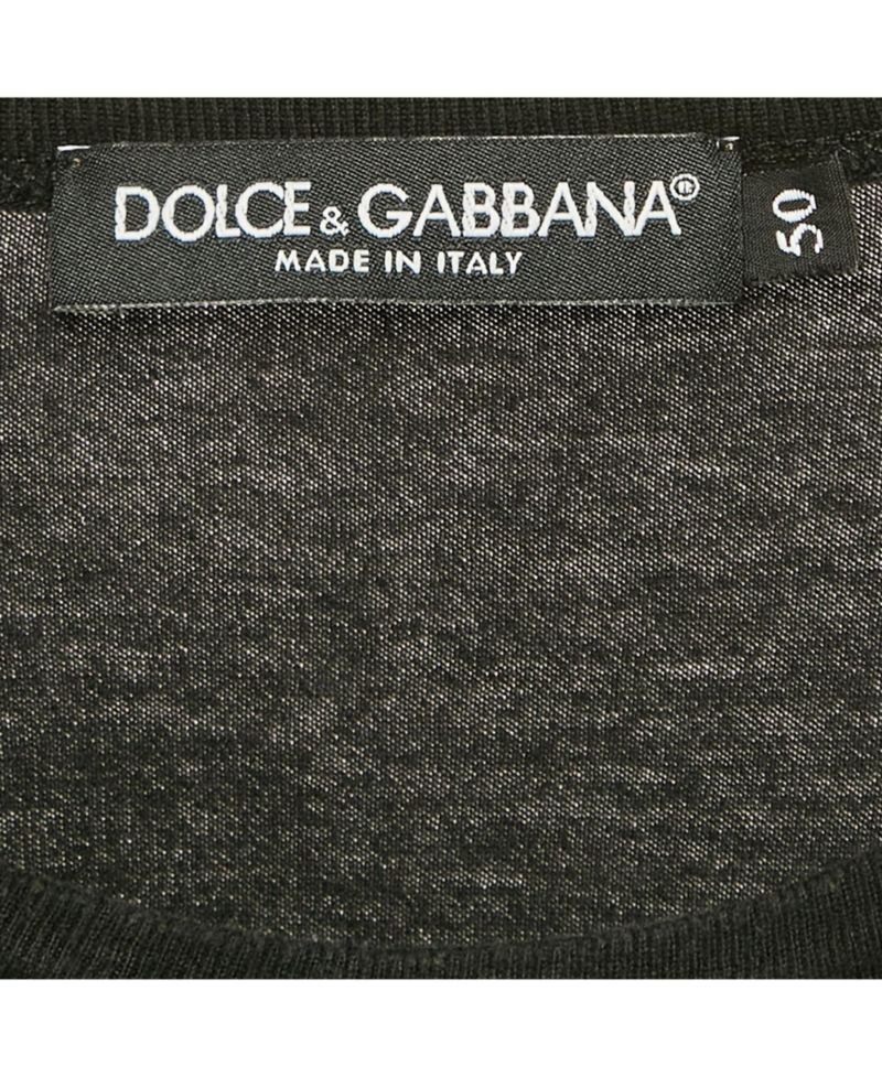 Men's Black Logo Plaque Jersey Crewneck T-Shirt