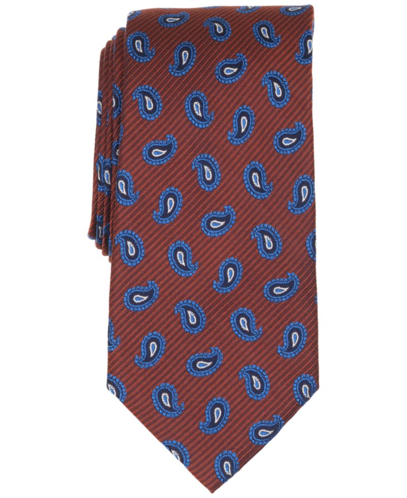Men's Taunton Tossed Pines Paisley Classic Silk Tie
