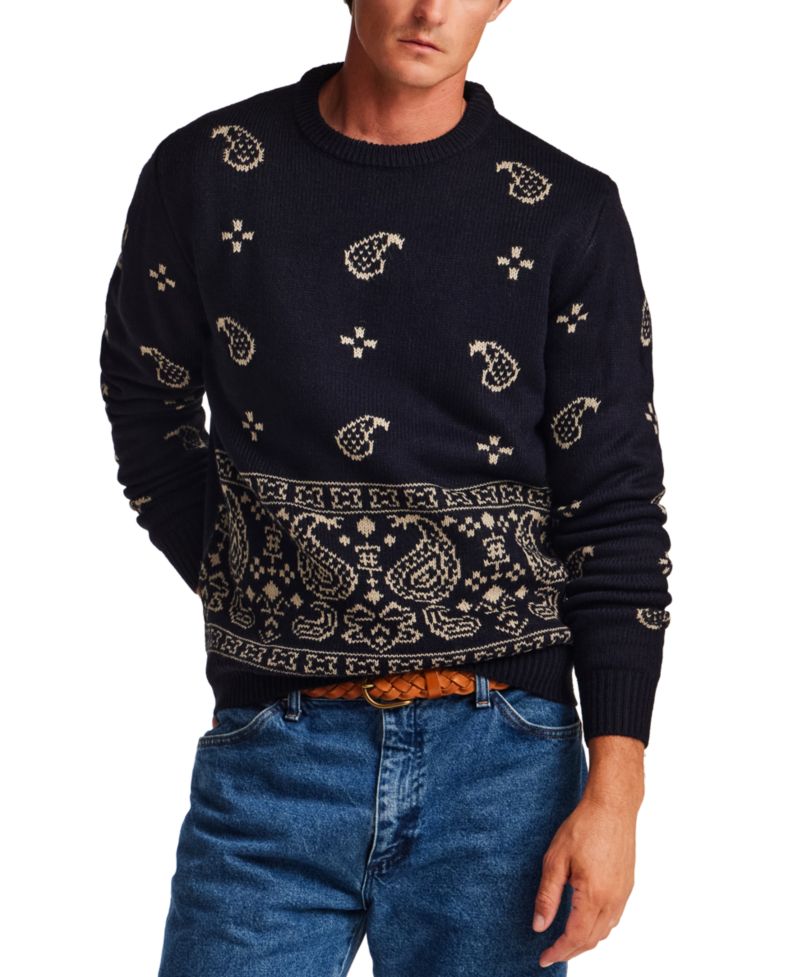 Men's Chunky Paisley Crew Neck Sweater