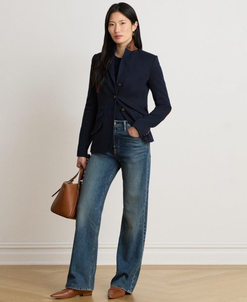 Women's Herringbone Notch Lapel Blazer