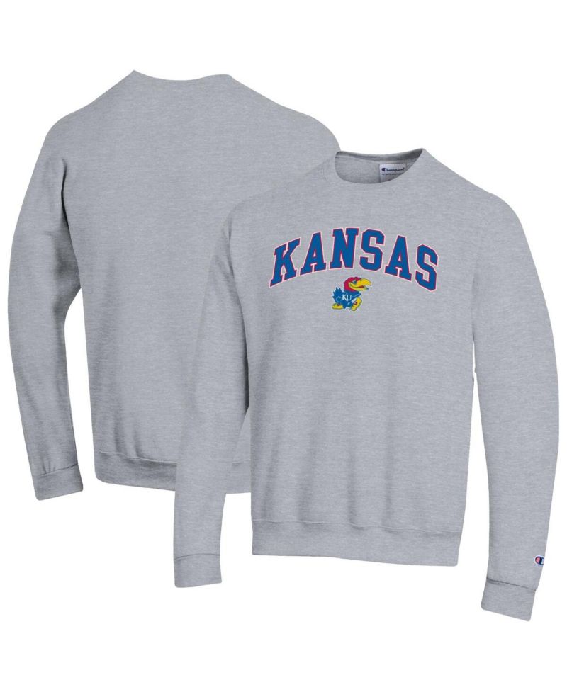 Men's Royal Kansas Jayhawks Arch Over Logo Pullover Sweatshirt