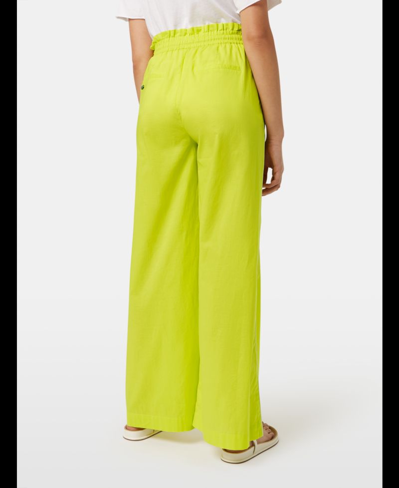 Women's Cotton Voile High-Rise Wide-Leg Pull On Pants