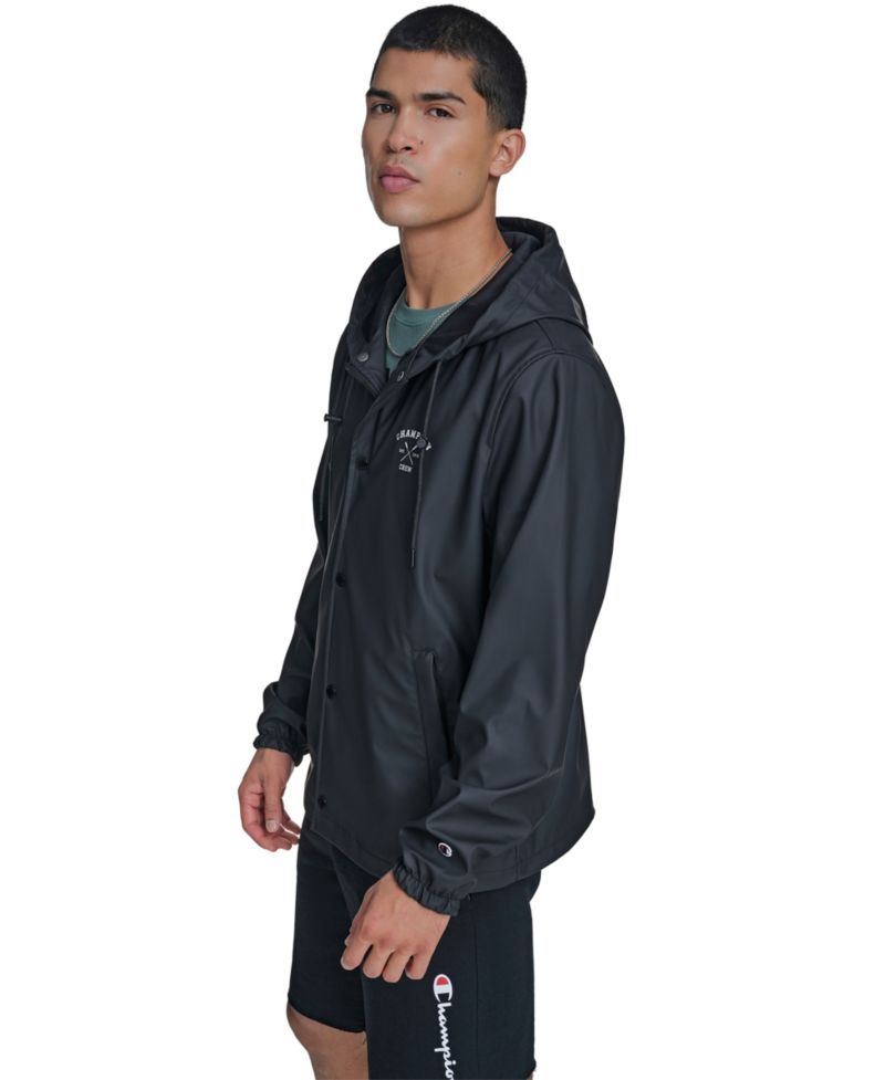 Men's Rubberized Hooded Rain Jacket