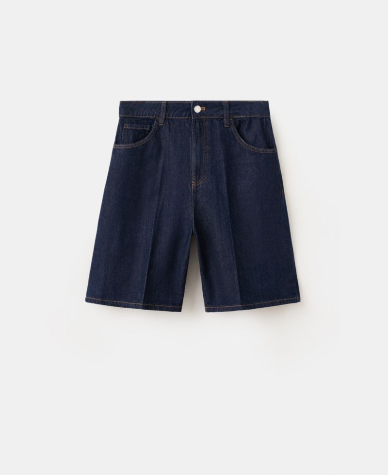Women's High-Waist Straight-Fit Denim Shorts