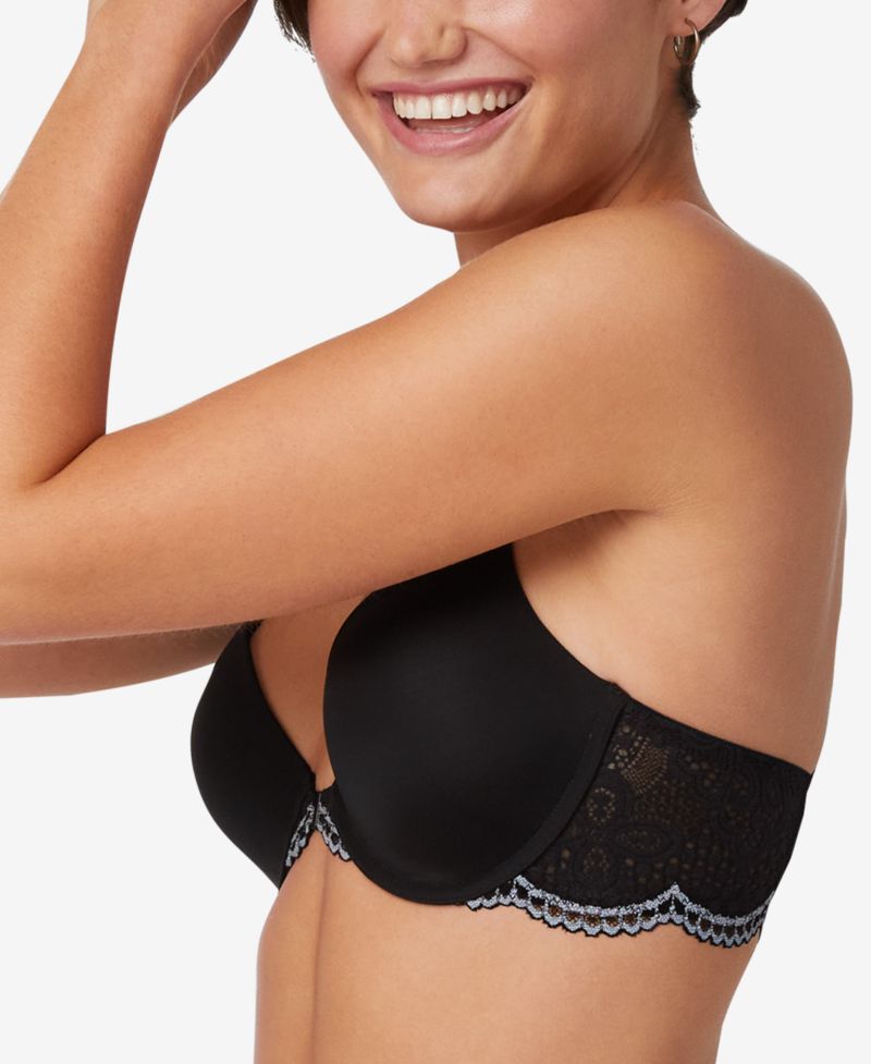 One Fab Fit Lace T-Back Shaping Underwire Front Close Bra 7112