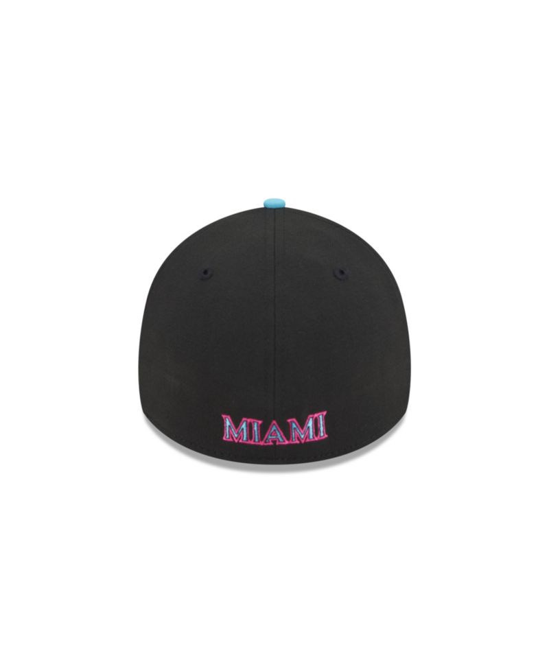 Men's Black Miami Marlins 2025 City Connect 39THIRTY Flex Hat