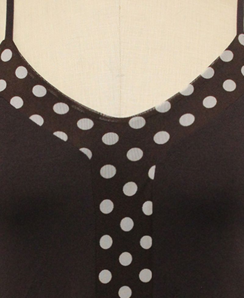 Plus Size Polka Dot Mesh Panel Cami Top