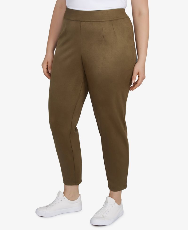 Plus Size Spice It Up Solid Faux Suede Pants