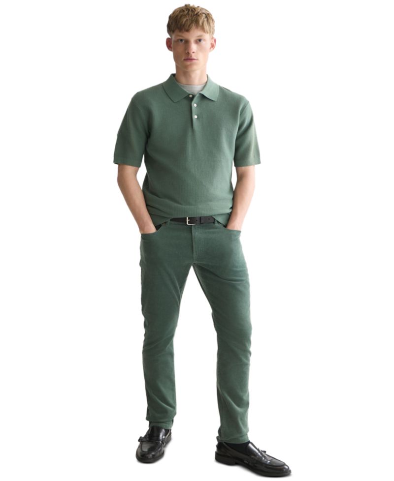 Men's Structured Regular-Fit Knitted Polo Shirt