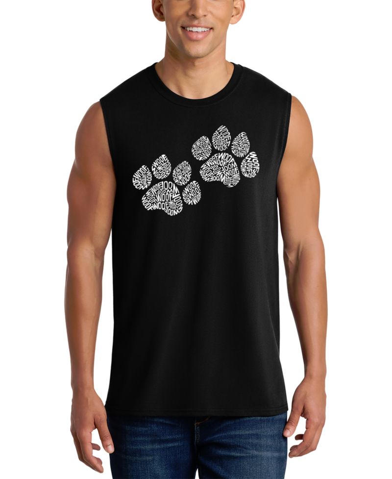 Men's Dog Paw Prints Graphic Tank Top