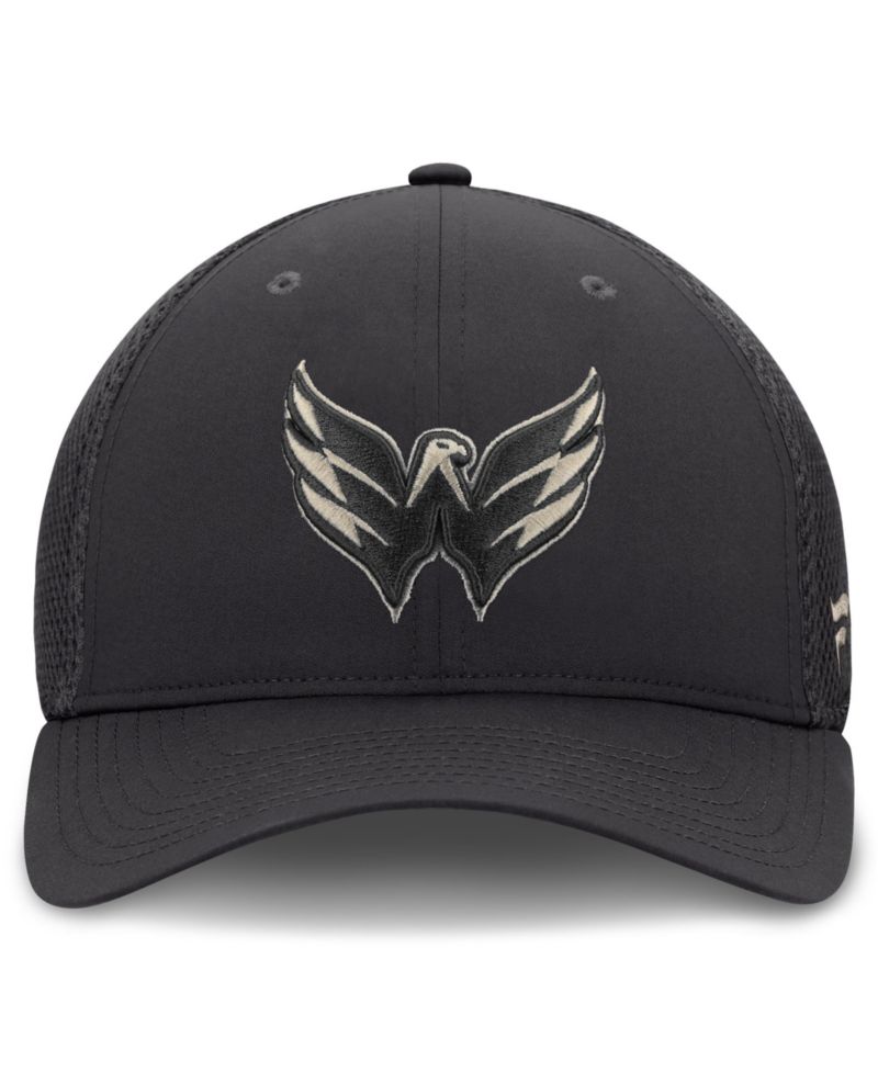 Men's Charcoal Washington Capitals Road Meshback Stretch Hat