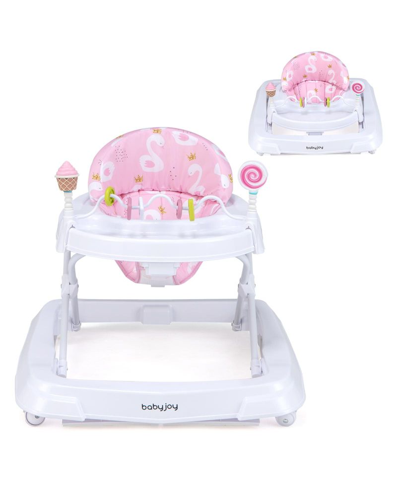 Foldable Baby Activity Walker with Adjustable Heightand Detachable Seat