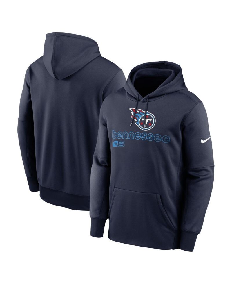 Men's Navy Tennessee Titans Performance Pullover Hoodie