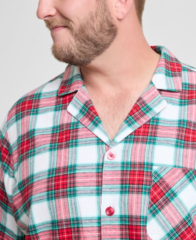 Big & Tall Merry Plaid Notch Collar Matching Family Pajamas Set