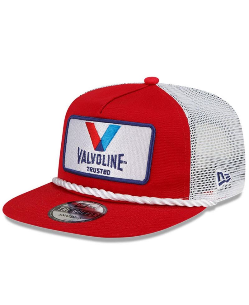 Men's Red, White Kyle Larson Golfer Snapback Adjustable Hat