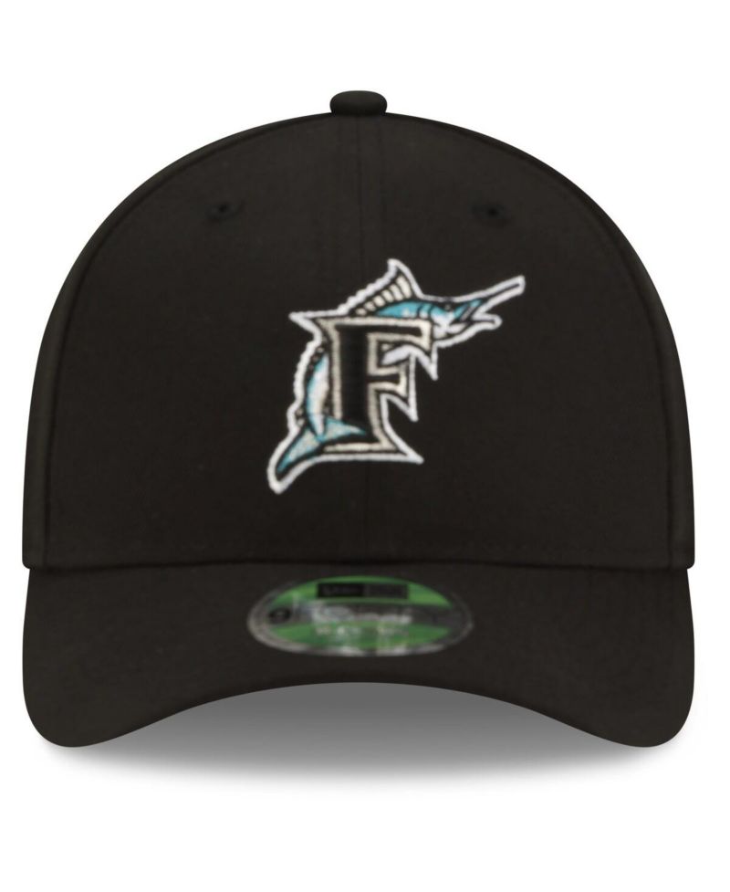 Men's Black Florida Marlins Player Replica 9FORTY M-Crown Adjustable Hat