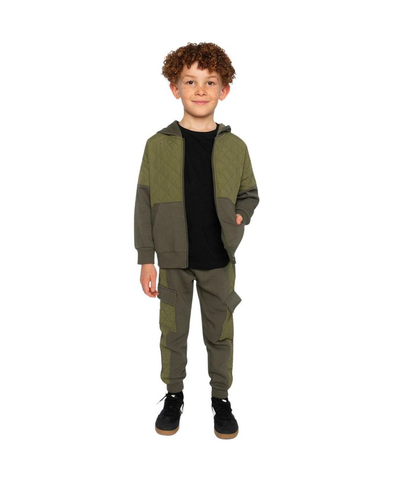 Little and Big Boy 6 - 12 Fleece Bi-Material Sweatpants with Pockets