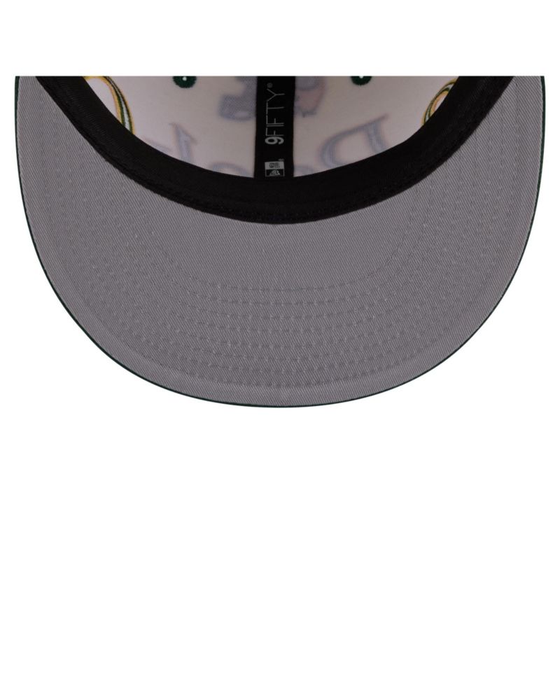 Men's Cream Green Bay Packers Oversized Slogan 9FIFTY Snapback Hat