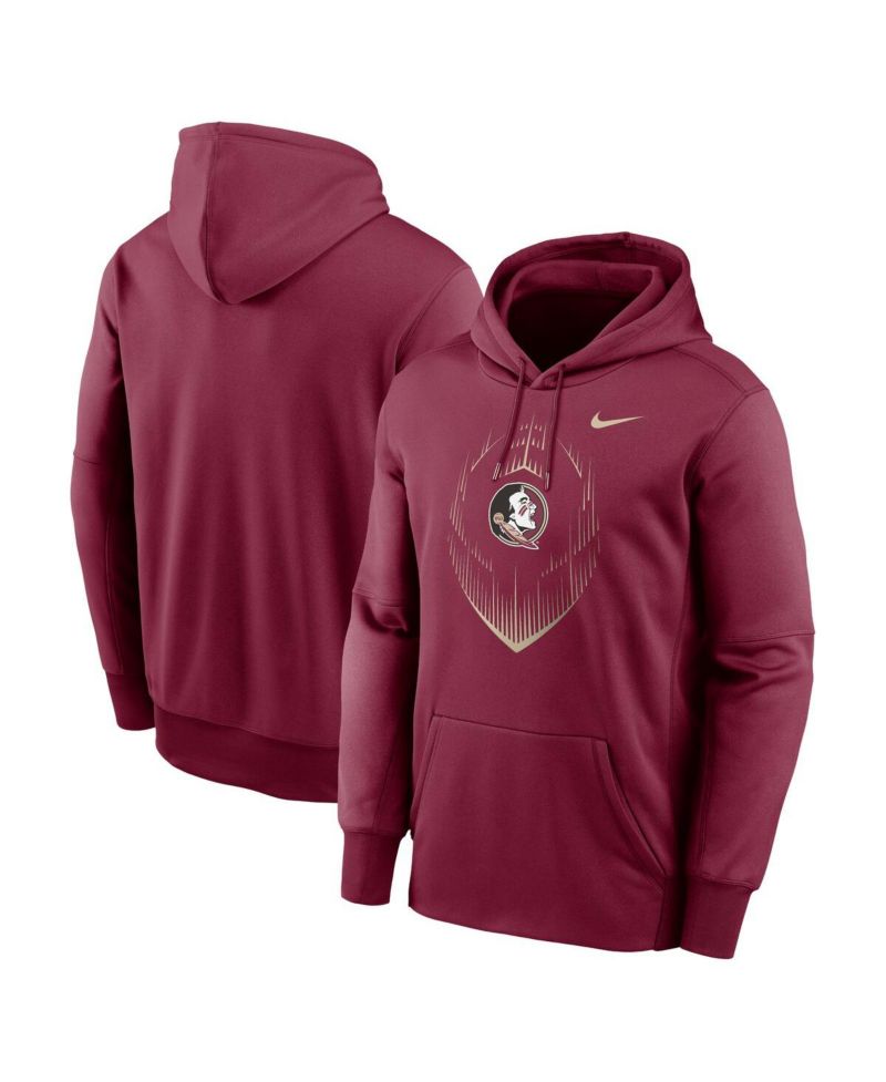 Men's Garnet Florida State Seminoles Football Icon Performance Fleece Pullover Hoodie