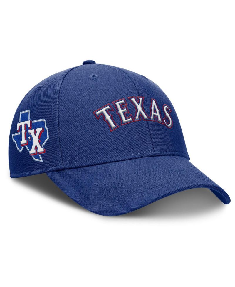 Men's Royal Texas Rangers Rise Gaberdine Adjustable Hat