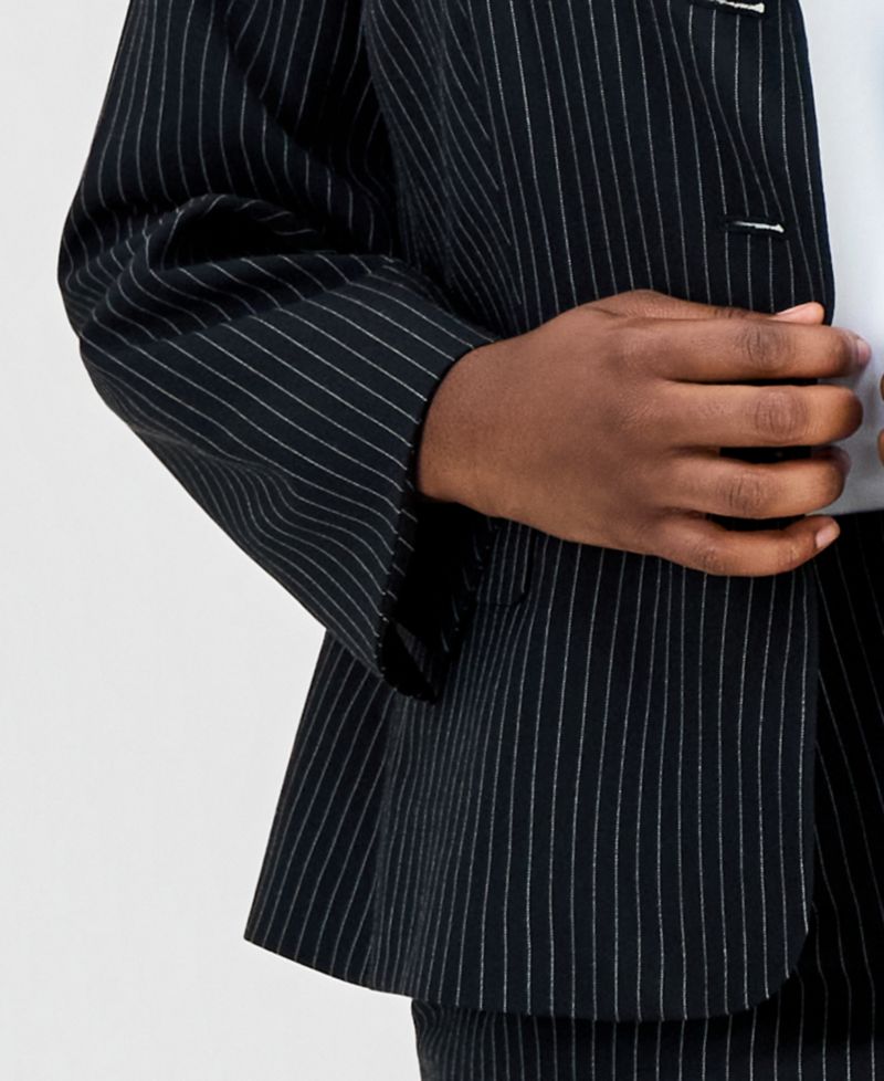 Plus Size Three-Button Notch-Collar Jacket & Slim Skirt Suit
