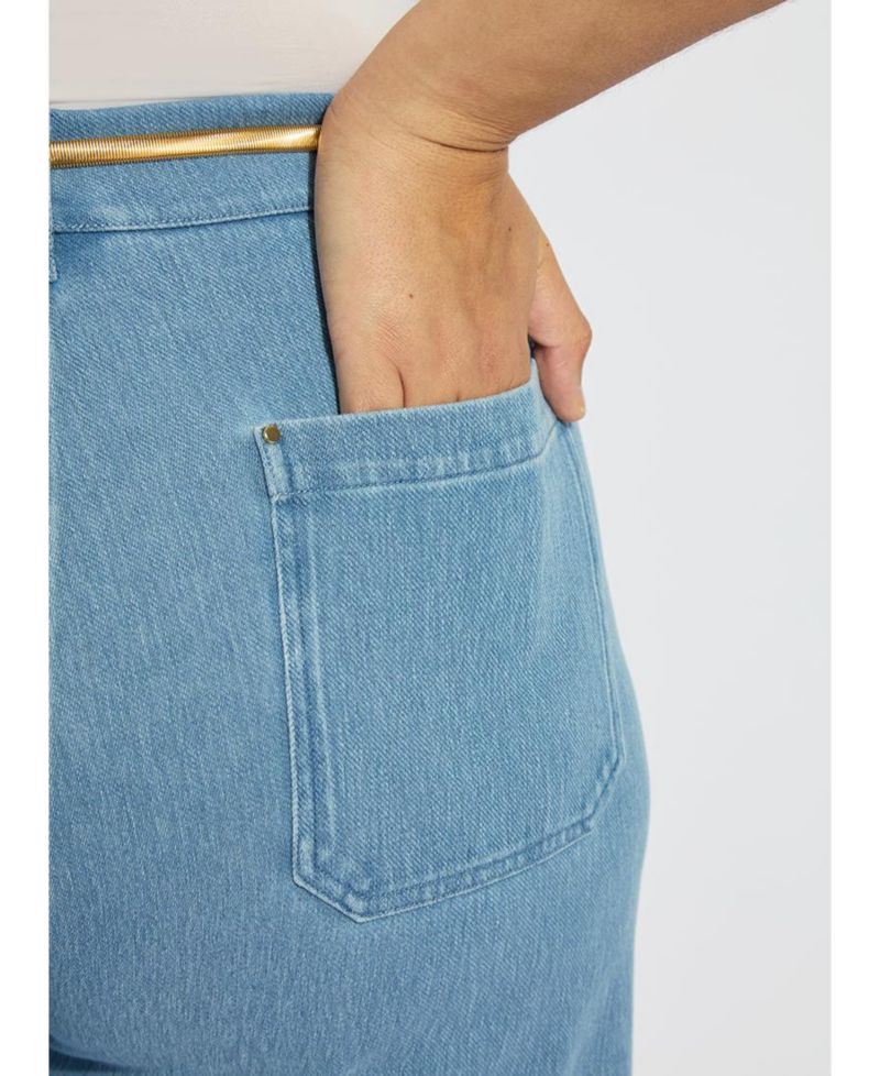 Plus Size Erin Crystal Embellished Wide-Leg 4-Way Stretch Jeans