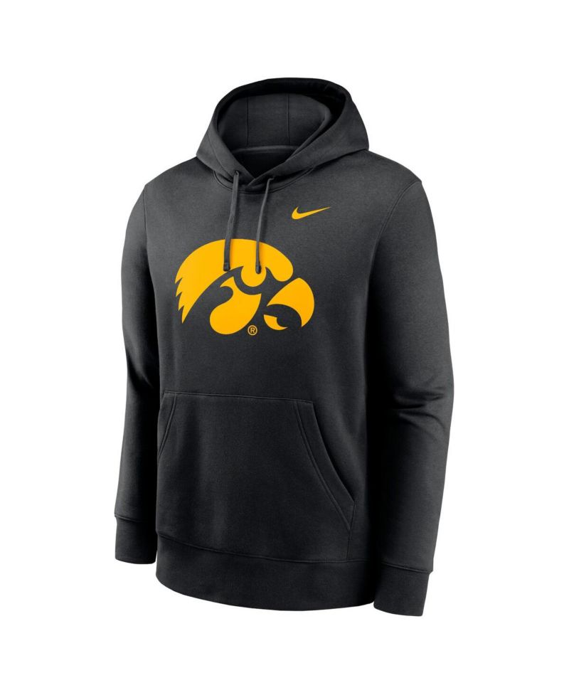 Men's Black Iowa Hawkeyes Primetime Evergreen Club Fleece Pullover Hoodie