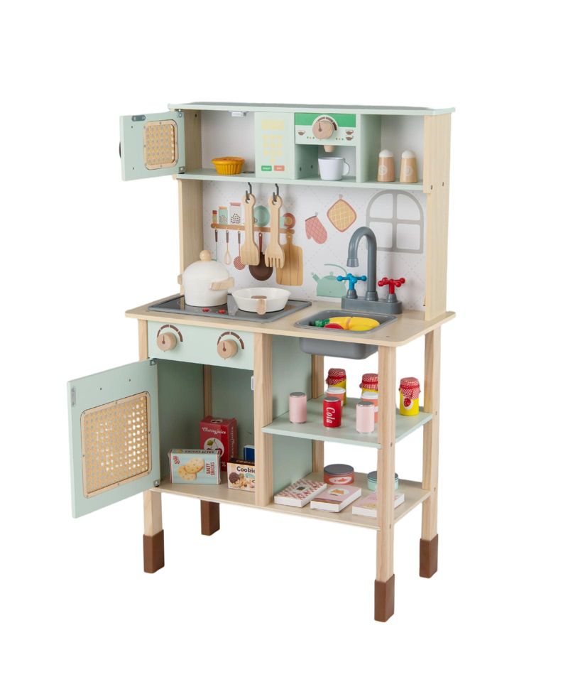 Wooden Retro Play Kitchen With Lights and Sounds