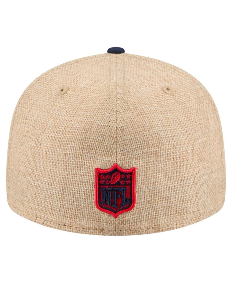 Men's Natural/Navy New England Patriots Pre-Curved Twine 59FIFTY Fitted Hat