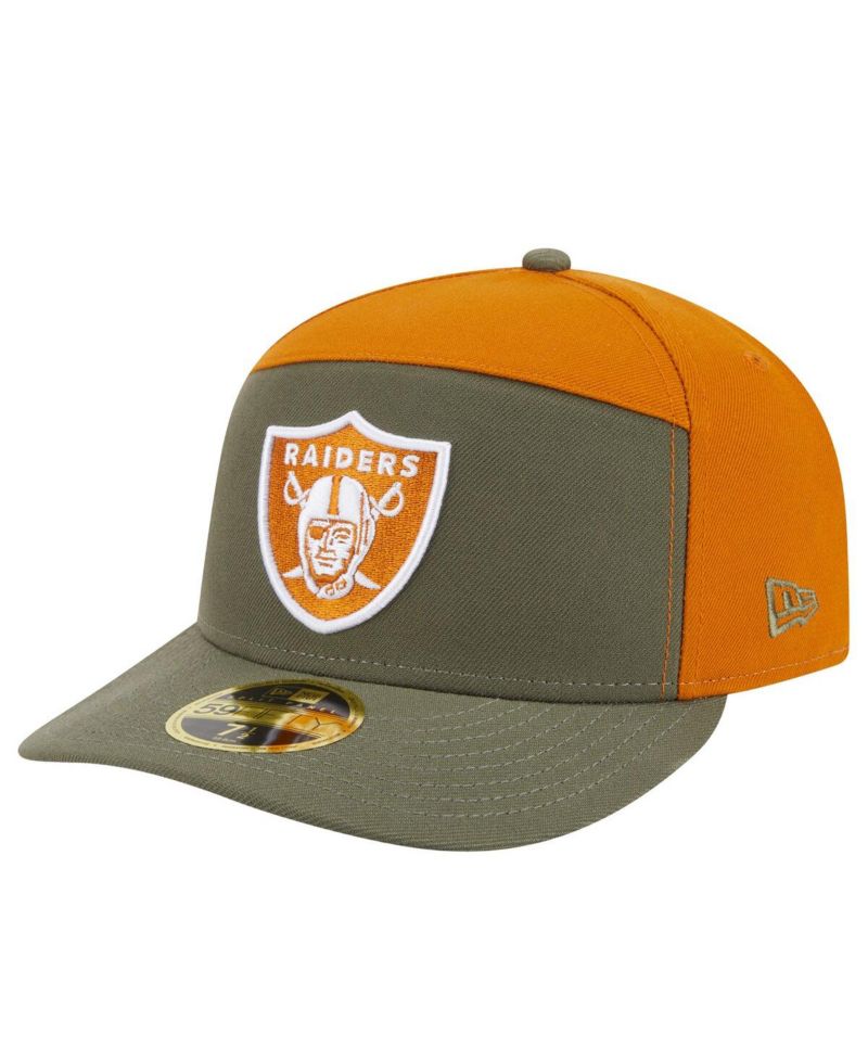 Men's Olive/Brown Las Vegas Raiders Two-Tone Color Pack Split Panel 59FIFTY Fitted Hat